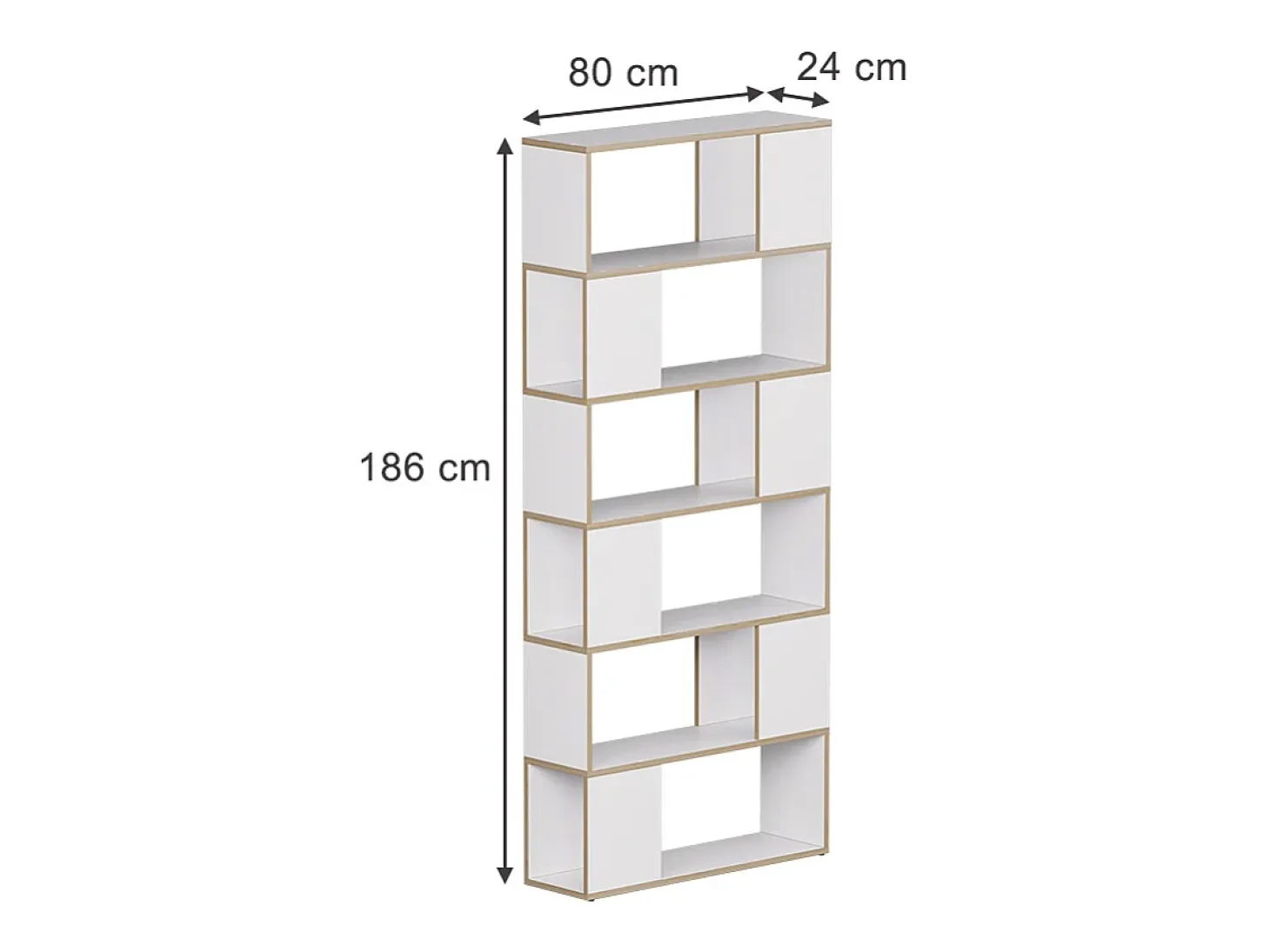 Separador de ambientes blanco/roble 80x24x186 eneos