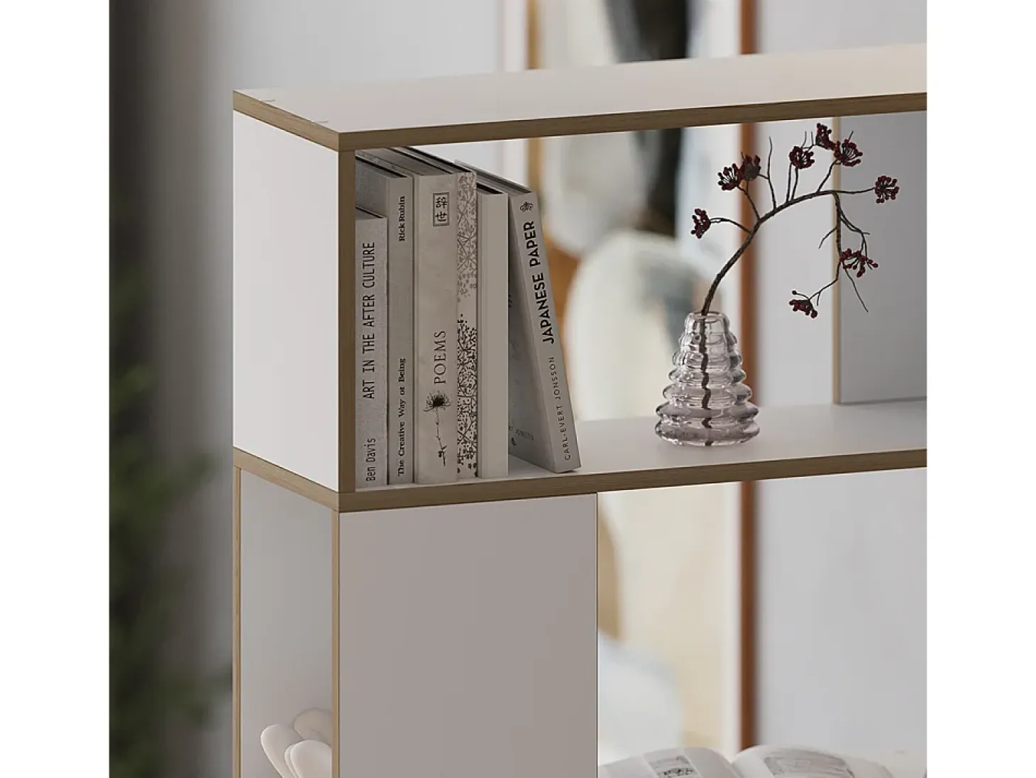 Separador de ambientes blanco/roble 80x24x186 eneos