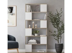 Separador de ambientes blanco/roble 80x24x186 eneos