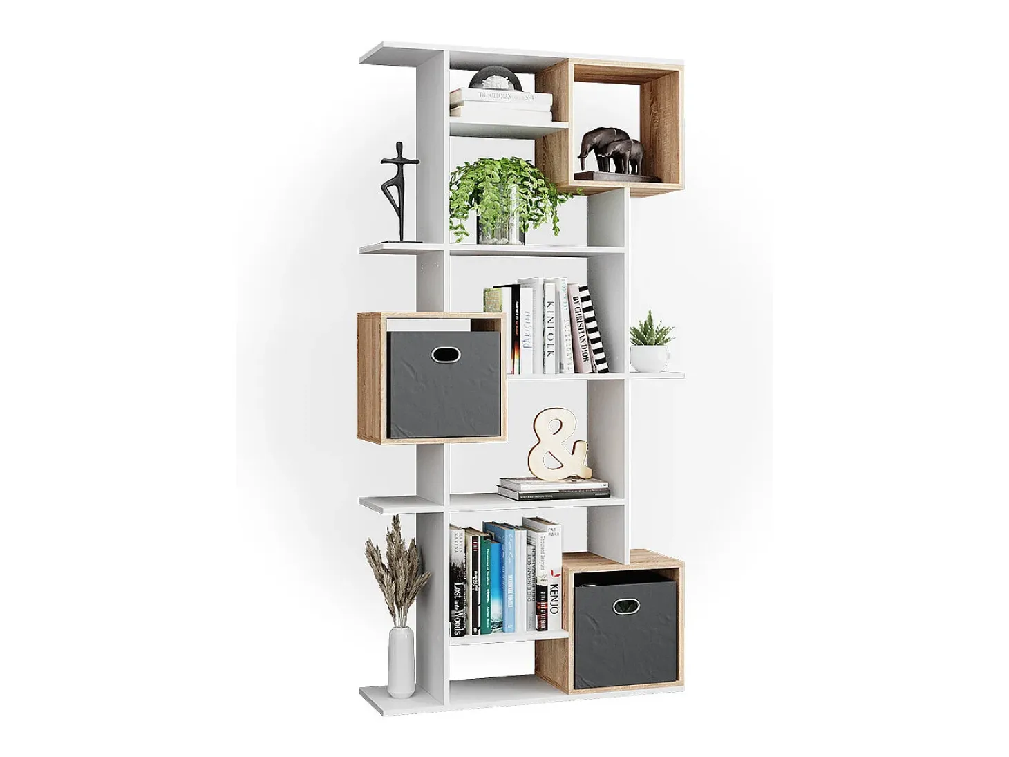 Separador de ambientes blanco/sonoma 92x29x187.7 cube
