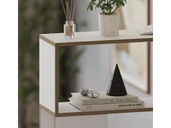 Separador de ambientes blanco/roble 80x24x124.5 eneos