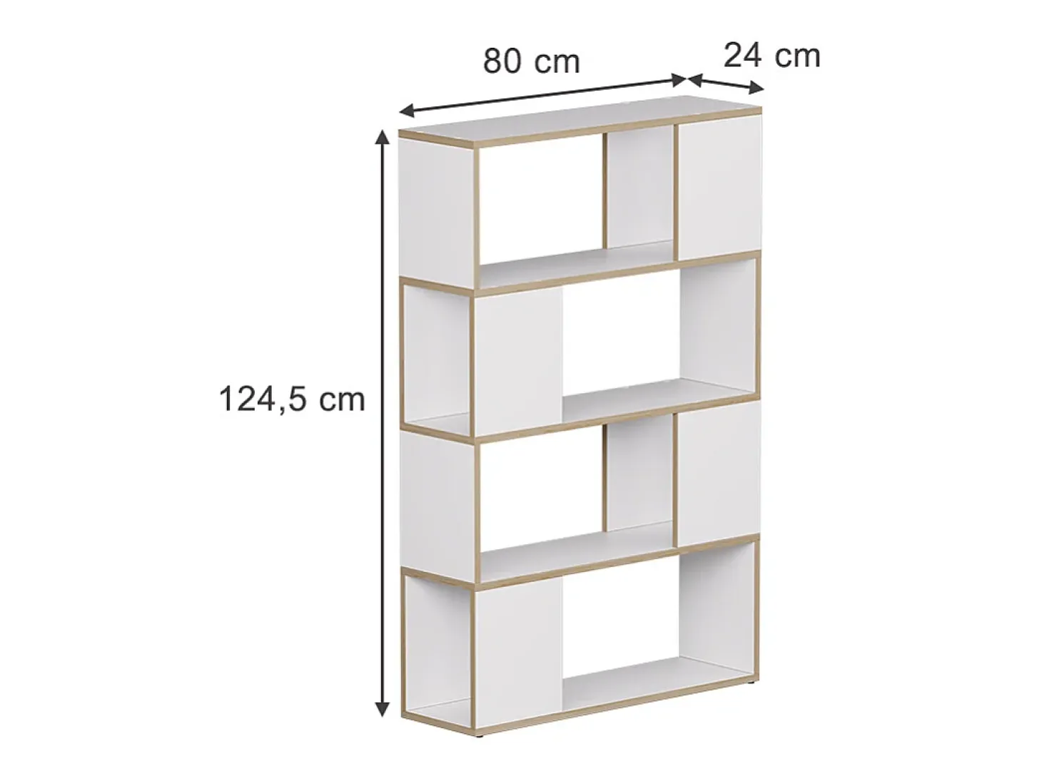 Separador de ambientes blanco/roble 80x24x124.5 eneos