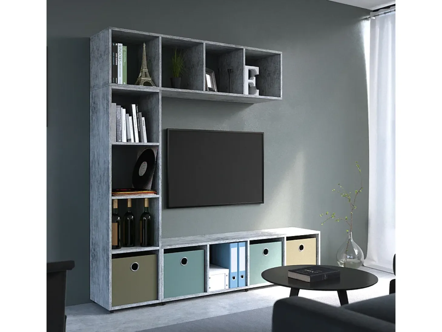 Separador de ambientes gris 142.5x33x36.2 ludus