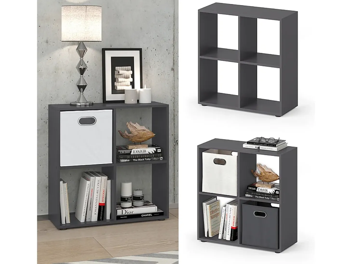 Separador de ambientes gris 72.6x29x72 tetra
