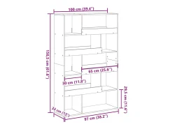 Separador de ambientes madera roble ahumado 100x33x156,5 cm