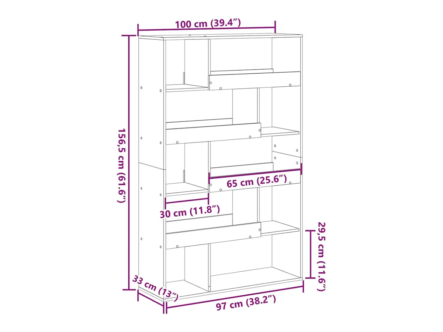Separador de ambientes madera roble Sonoma 100x33x156,5 cm