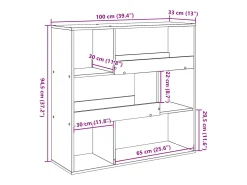 Separador de ambientes madera roble Sonoma 100x33x94,5 cm
