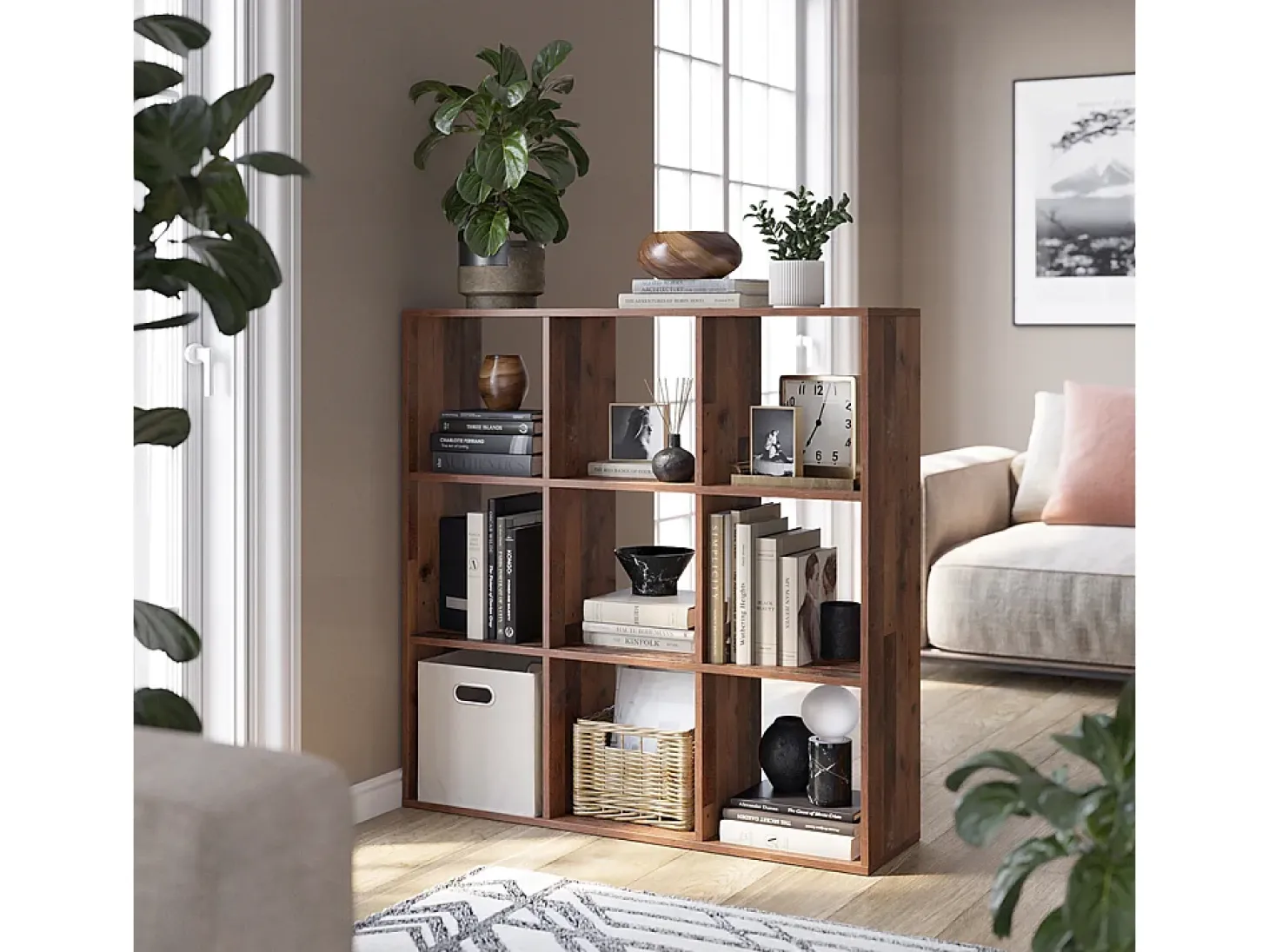 Separador de ambientes madera antigua 104x29x108 nove