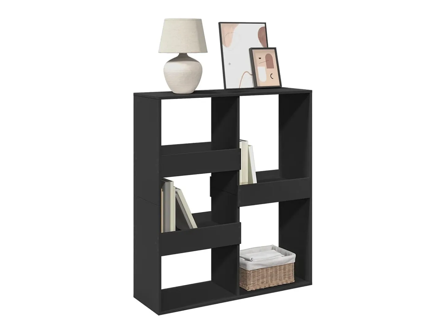 Separador de ambientes madera ingeniería negro 100x33x115 cm