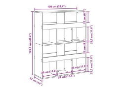 Separador de ambientes madera ingeniería negro 100x33x125,5 cm