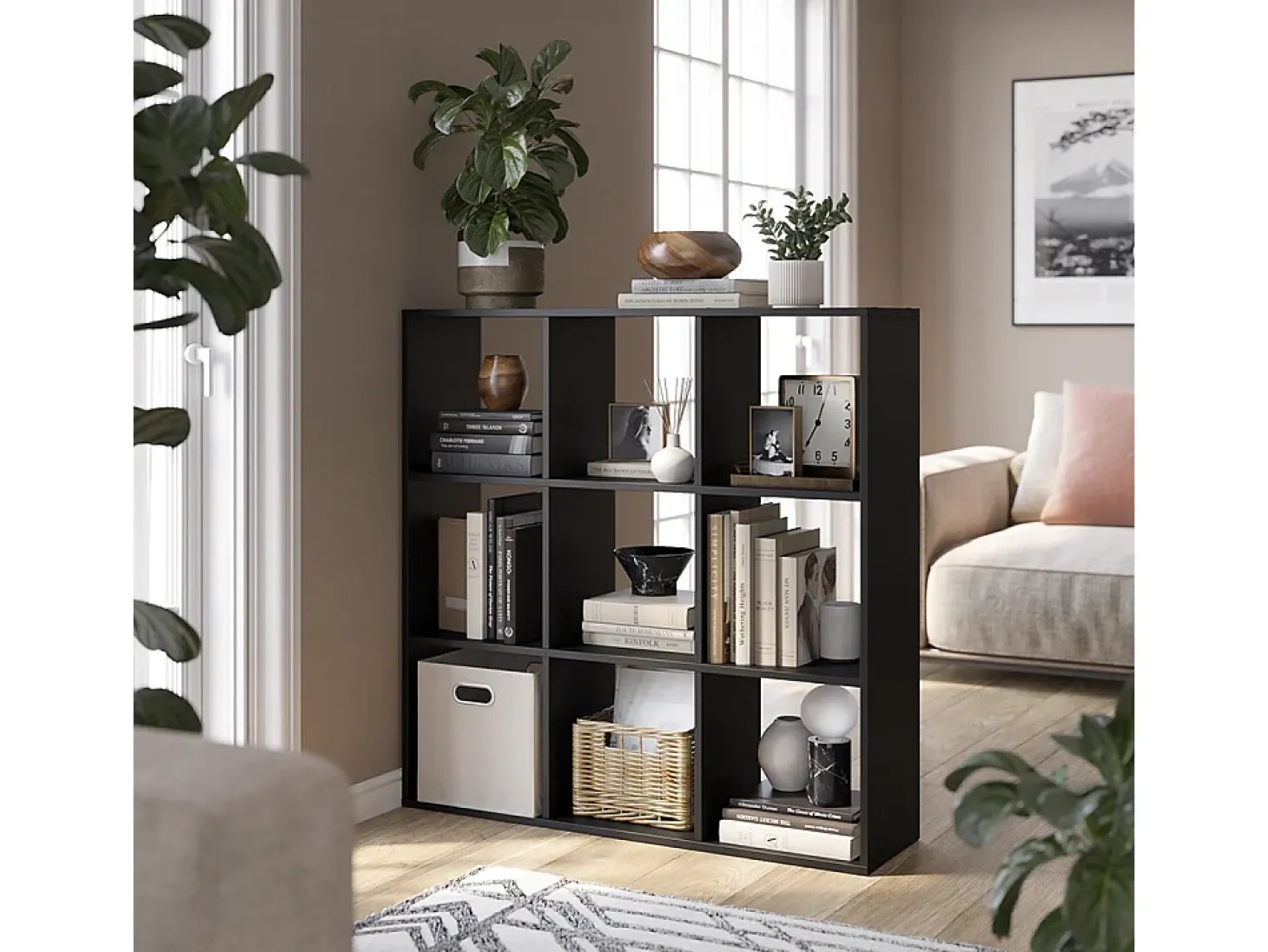 Separador de ambientes negro 104x29x108 nove