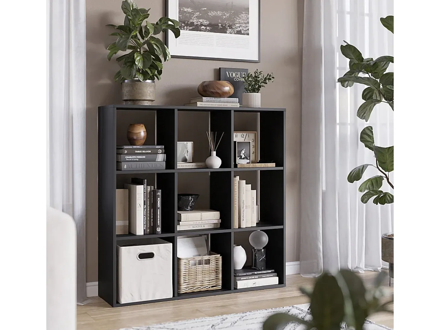 Separador de ambientes negro 104x29x108 nove