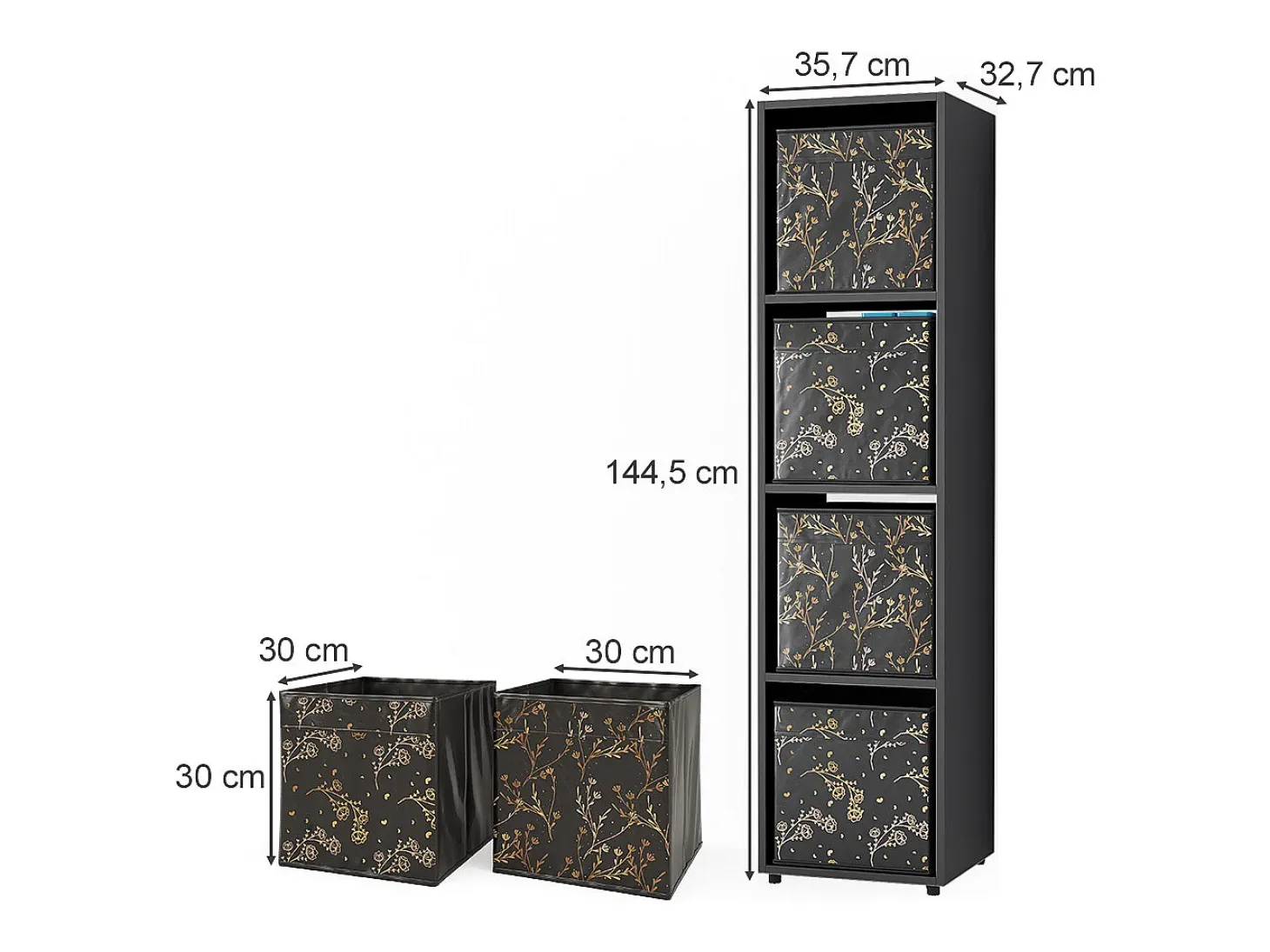 Separador de ambientes negro 142.5x33x36.2 ludus