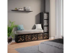 Separador de ambientes negro 142.5x33x36.2 ludus