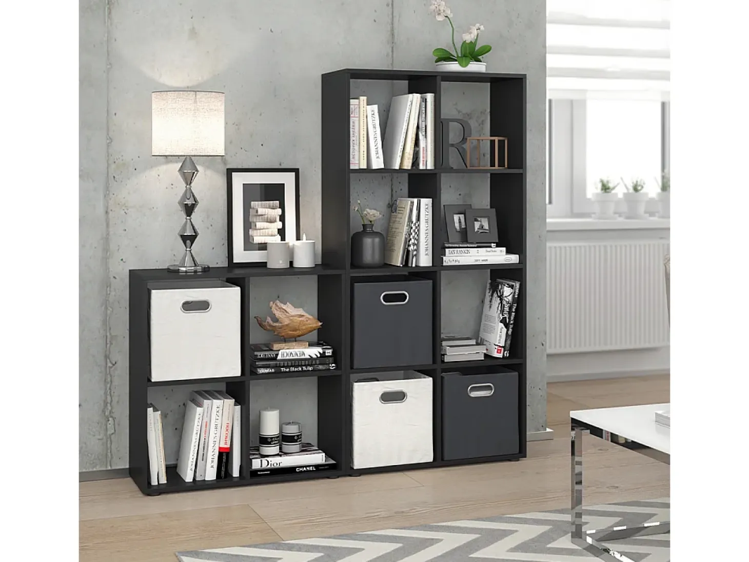 Separador de ambientes negro 143x29x72 scutum
