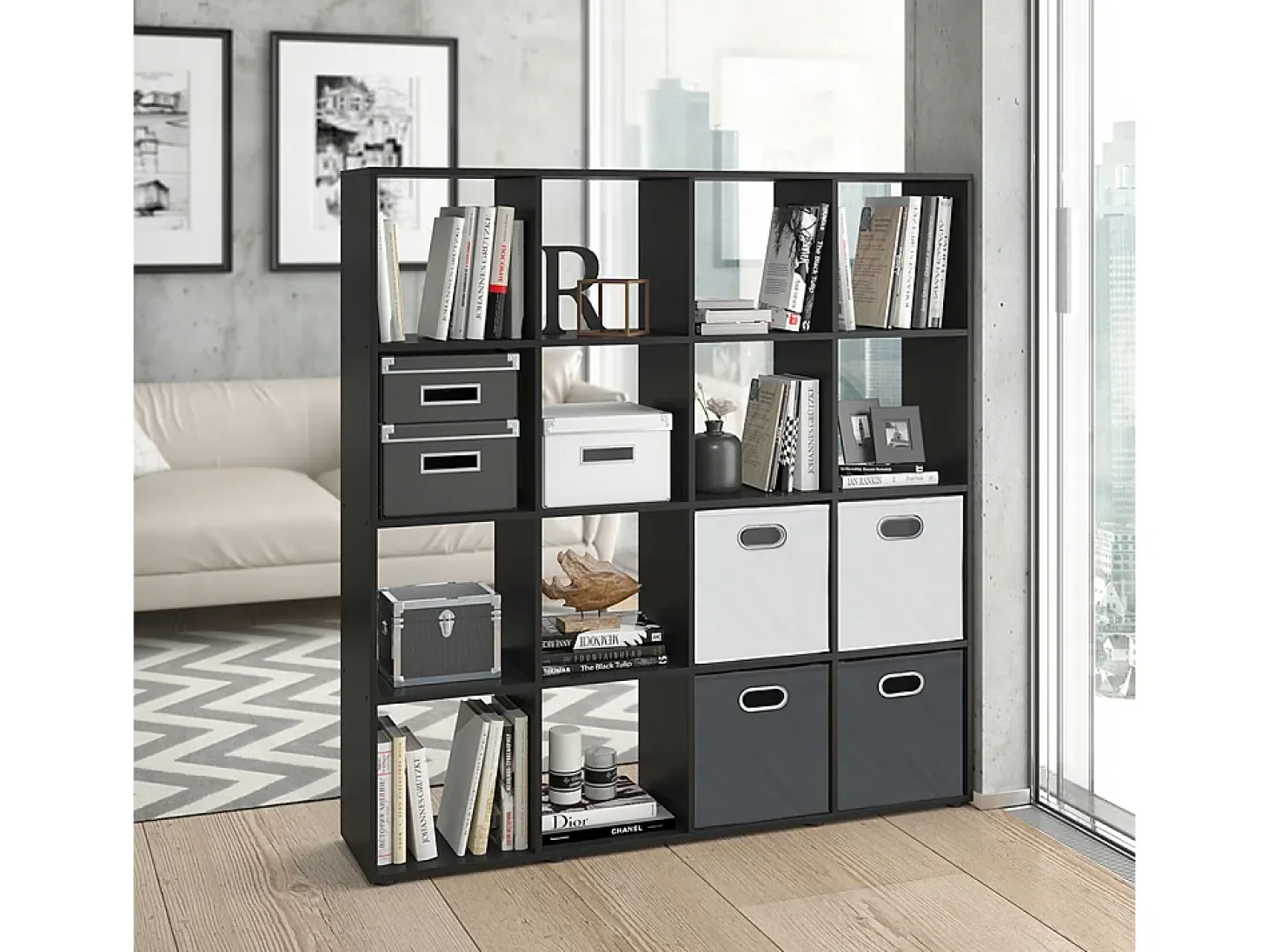 Separador de ambientes negro 138.5x29x142.5 karree