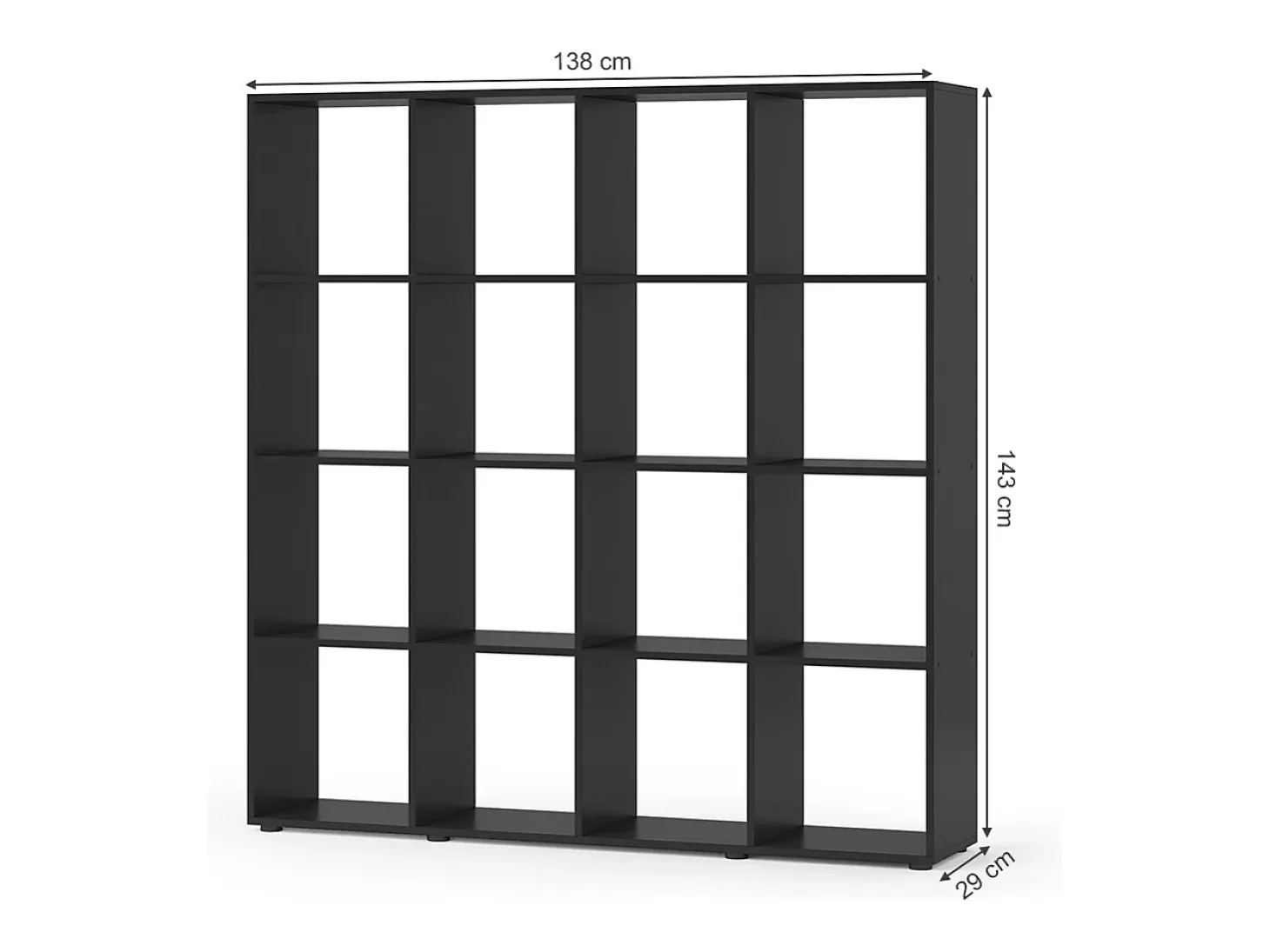 Separador de ambientes negro 138.5x29x142.5 karree