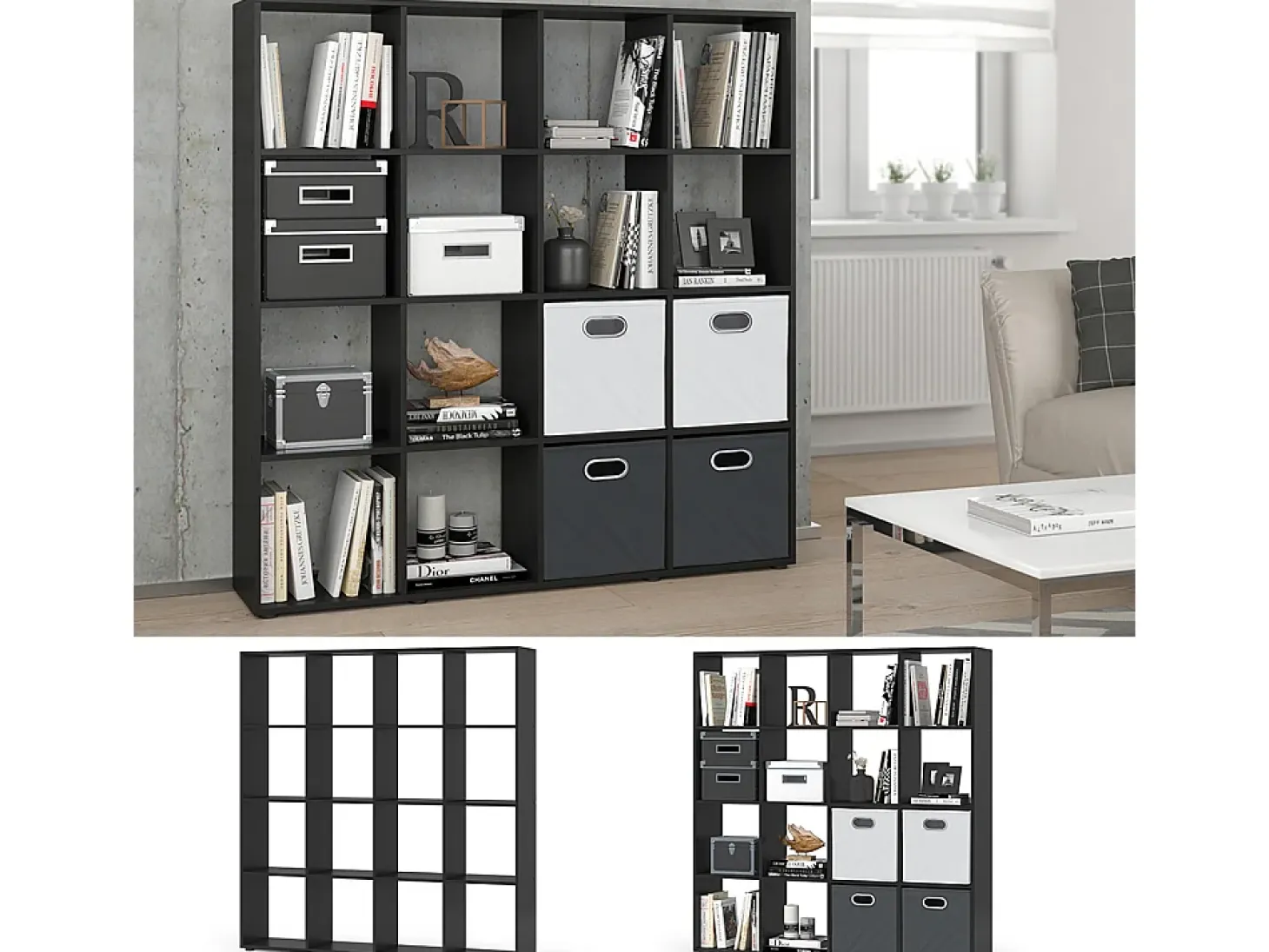 Separador de ambientes negro 138.5x29x142.5 karree