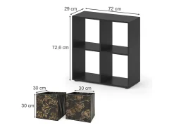 Separador de ambientes negro 72.6x29x72 tetra