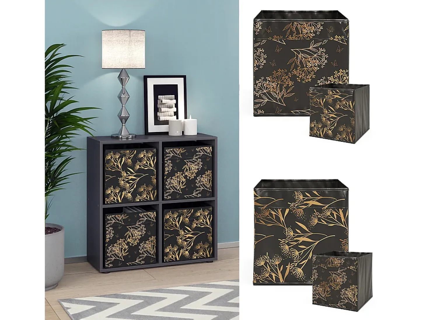 Separador de ambientes negro 72.6x29x72 tetra