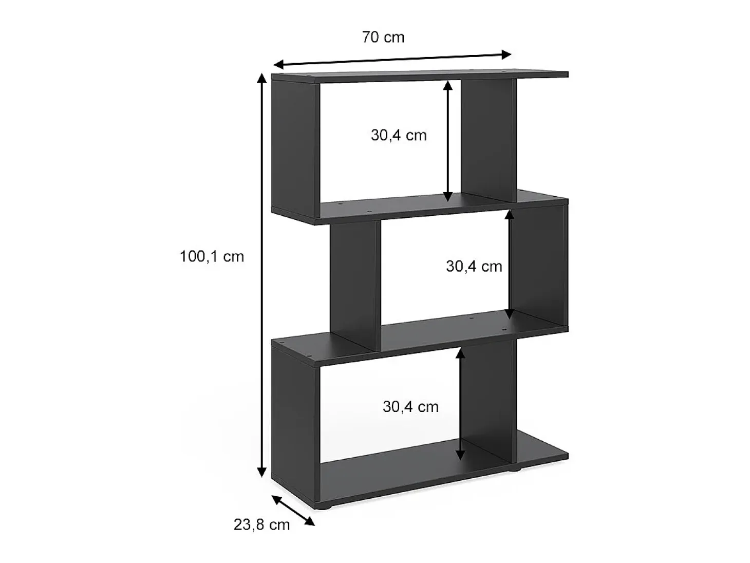 Separador de ambientes negro 70x23.8x97.4 levio