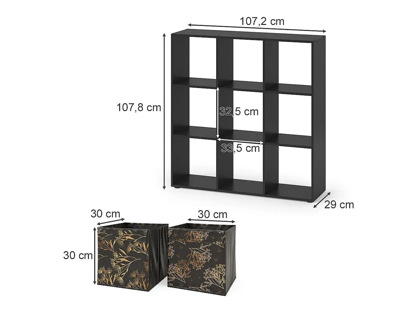 Separador de ambientes negro 104x29x108 nove