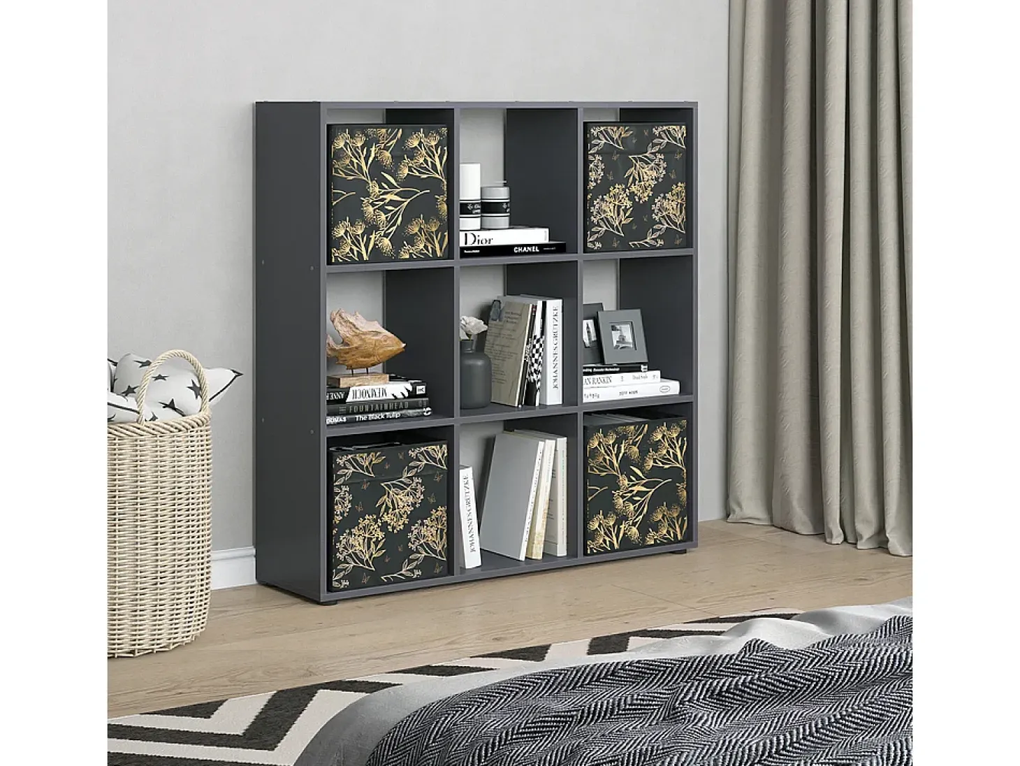 Separador de ambientes negro 104x29x108 nove