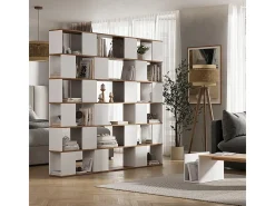 Separador de ambientes roble blanco/dorado 80x24x186 eneos