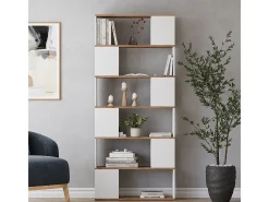 Separador de ambientes roble blanco/dorado 80x24x186 eneos