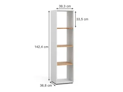 Separador de ambientes roble blanco/dorado 36.8x33.8x144.9 ludus