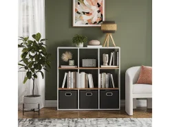 Separador de ambientes roble blanco/dorado 107.2x29x107.8 nove