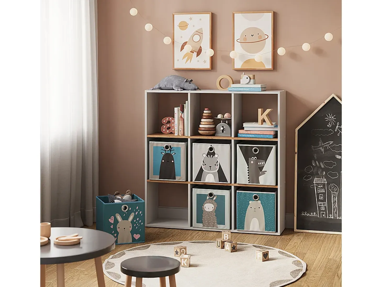 Separador de ambientes roble blanco/dorado 107.2x29x107.8 nove