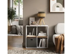 Separador de ambientes roble blanco/dorado 72x29x72.6 tetra