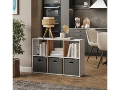 Separador de ambientes roble blanco/dorado 72x29x107.8 karree