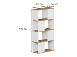 Separador de ambientes roble blanco/dorado 60x24x124.5 eneos