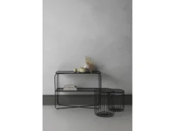 Set 2 mesas auxiliares metal con cristal