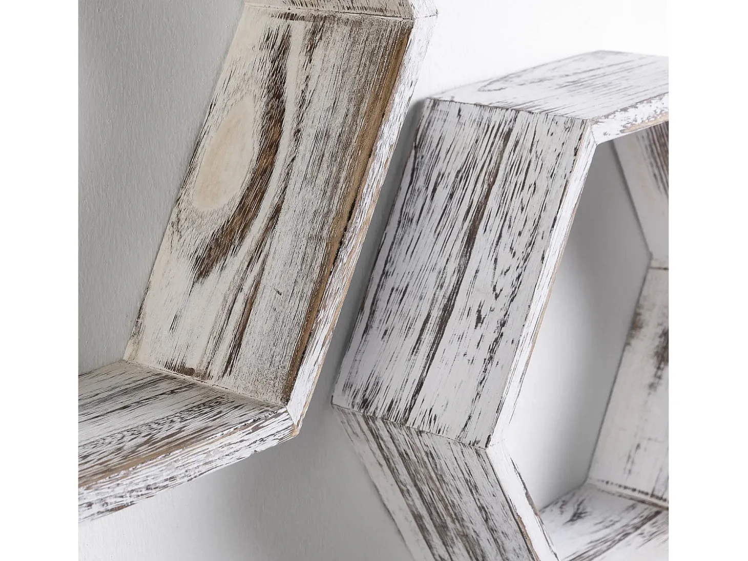 Set de 3 estantes de pared Nuno hexagonales Blanco