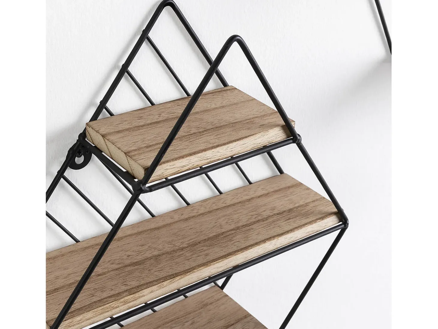 Set de 2 estantes de pared Diamante metal negro