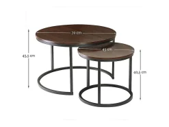 Set de 2 mesas auxiliares redondas - L70 cm