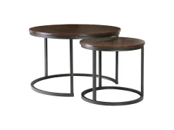 Set de 2 mesas auxiliares redondas - L70 cm