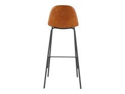 Set de 2 sillas de bar 75 cm en cuero sintético camel - Henrik