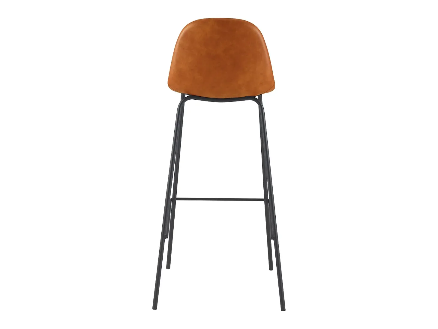 Set de 2 sillas de bar 75 cm en cuero sintético camel - Henrik