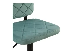 Set de 2 sillas de bar ajustables 60/81 cm en terciopelo verde agua - Viktor