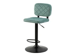 Set de 2 sillas de bar ajustables 60/81 cm en terciopelo verde agua - Viktor