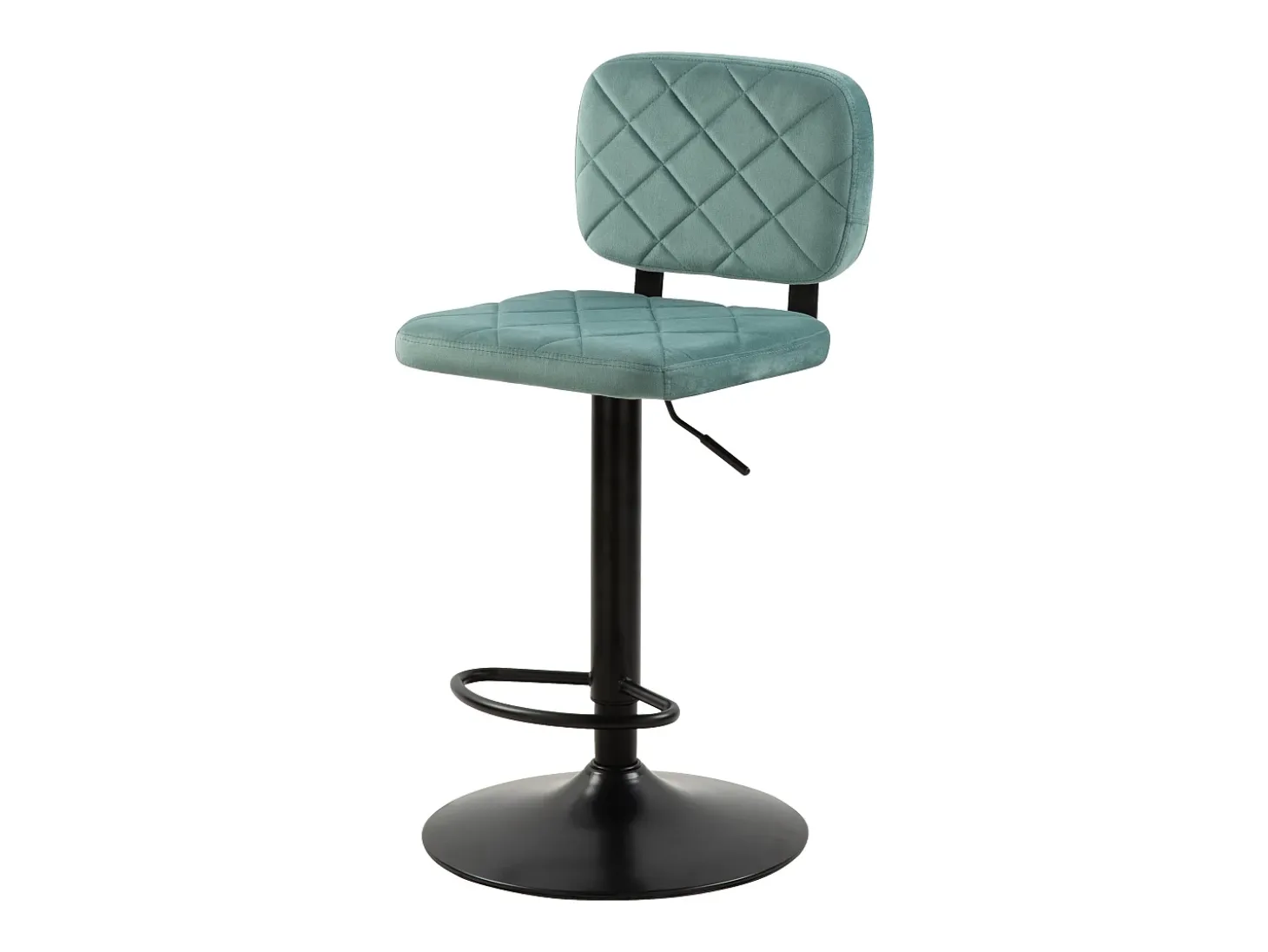 Set de 2 sillas de bar ajustables 60/81 cm en terciopelo verde agua - Viktor