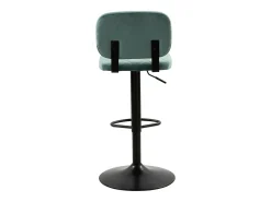 Set de 2 sillas de bar ajustables 60/81 cm en terciopelo verde agua - Viktor