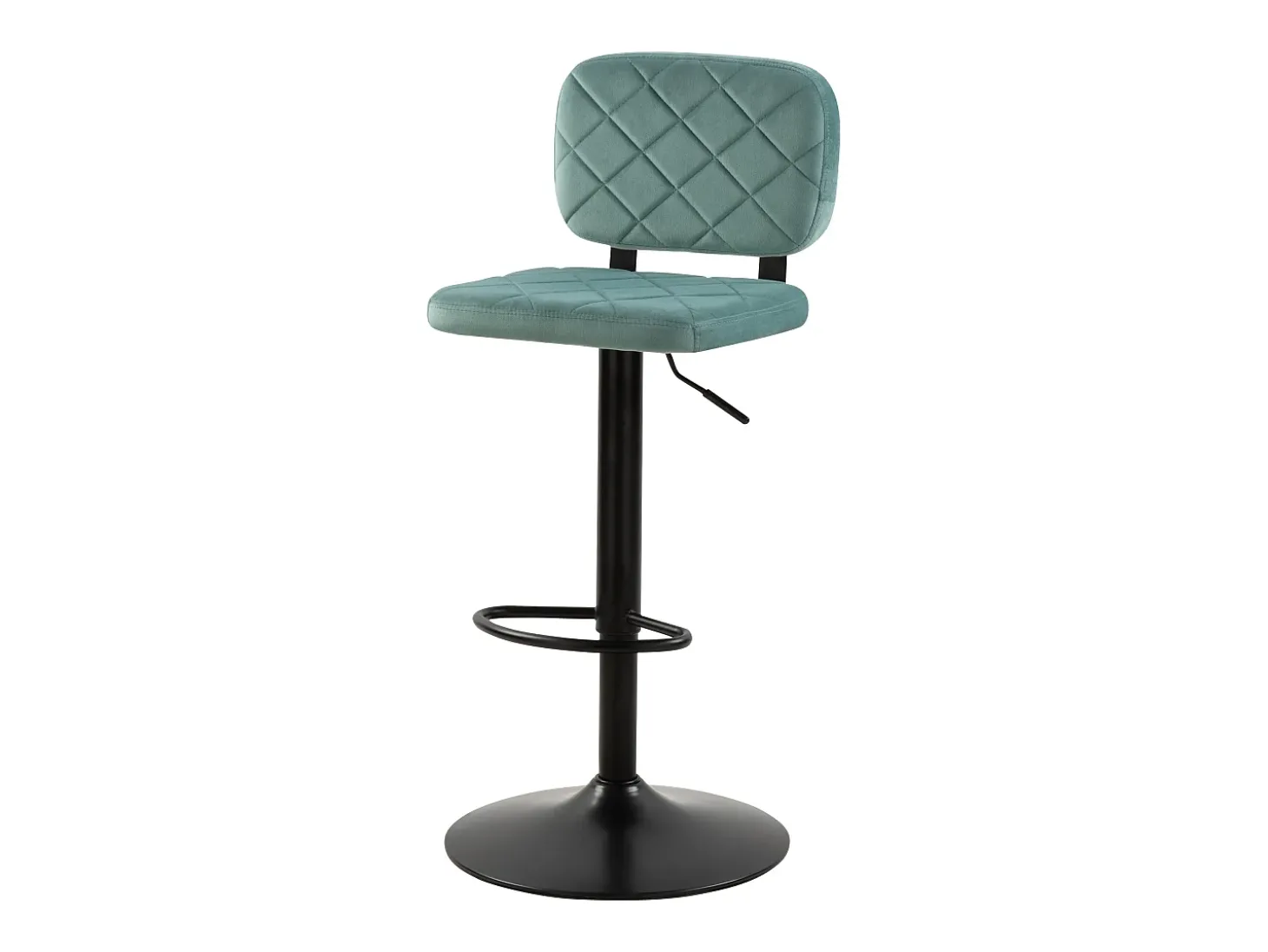 Set de 2 sillas de bar ajustables 60/81 cm en terciopelo verde agua - Viktor
