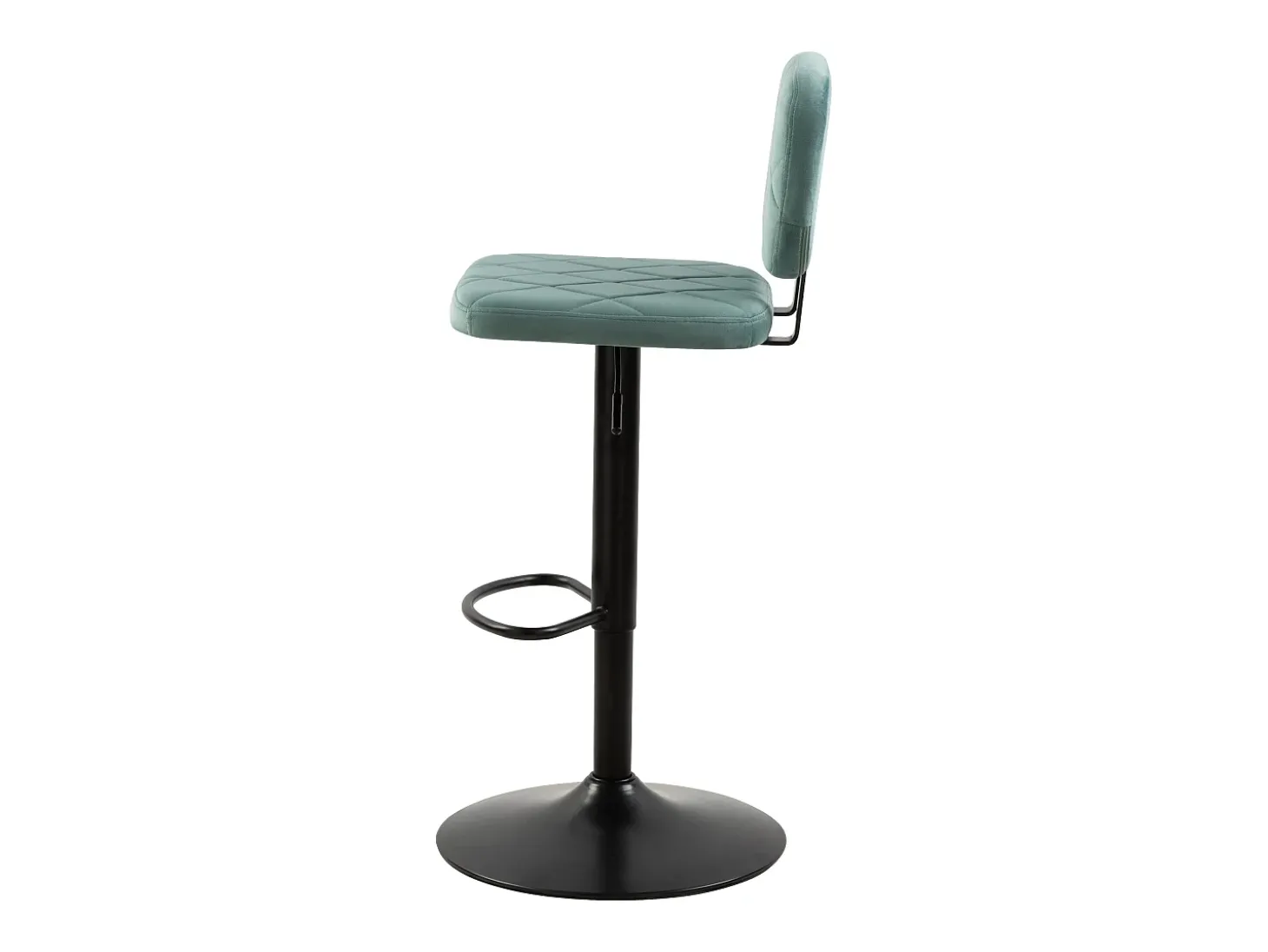 Set de 2 sillas de bar ajustables 60/81 cm en terciopelo verde agua - Viktor
