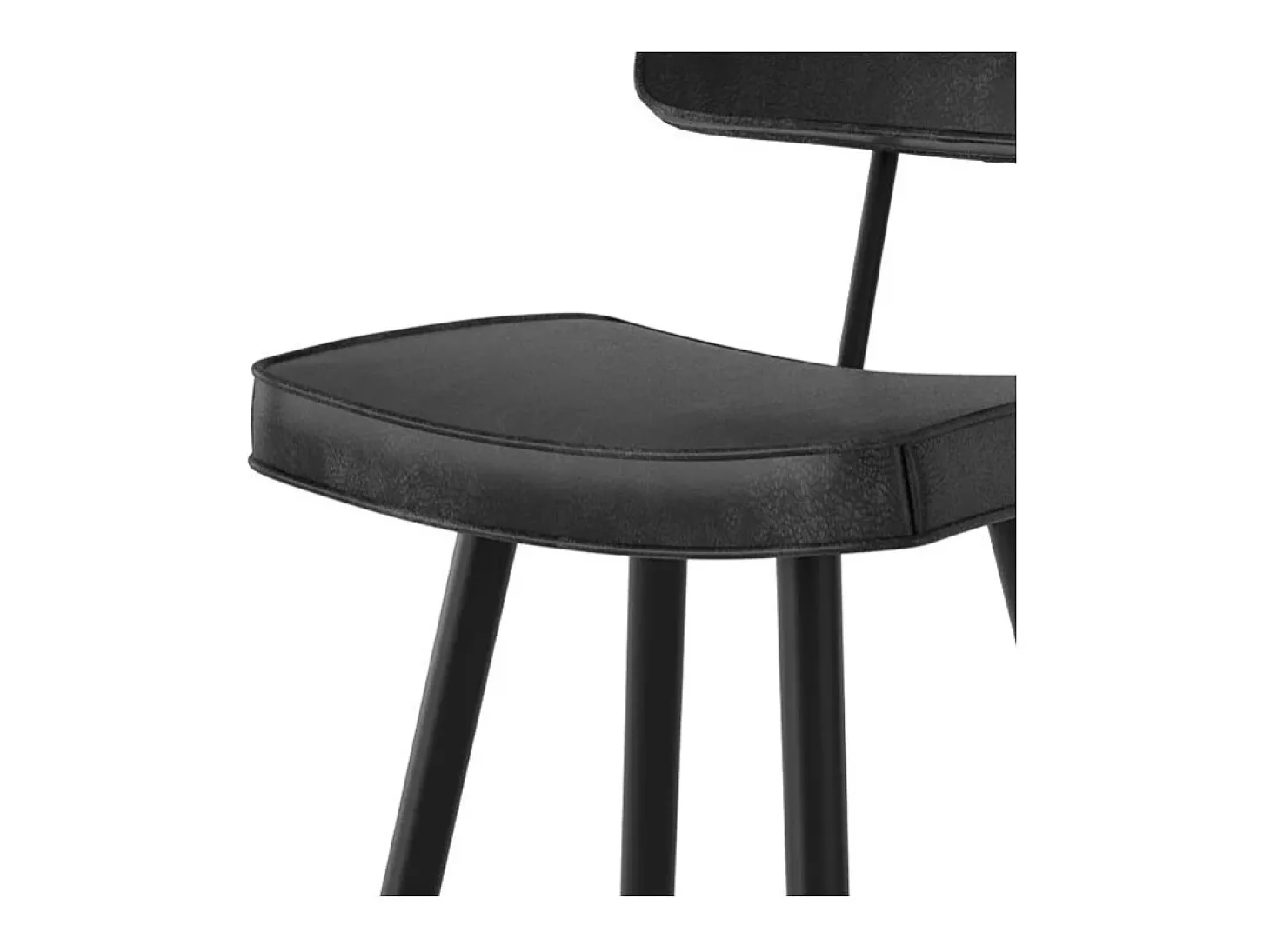 Set de 2 sillas de bar de cuero sintético gris/negro 76 cm - Texas