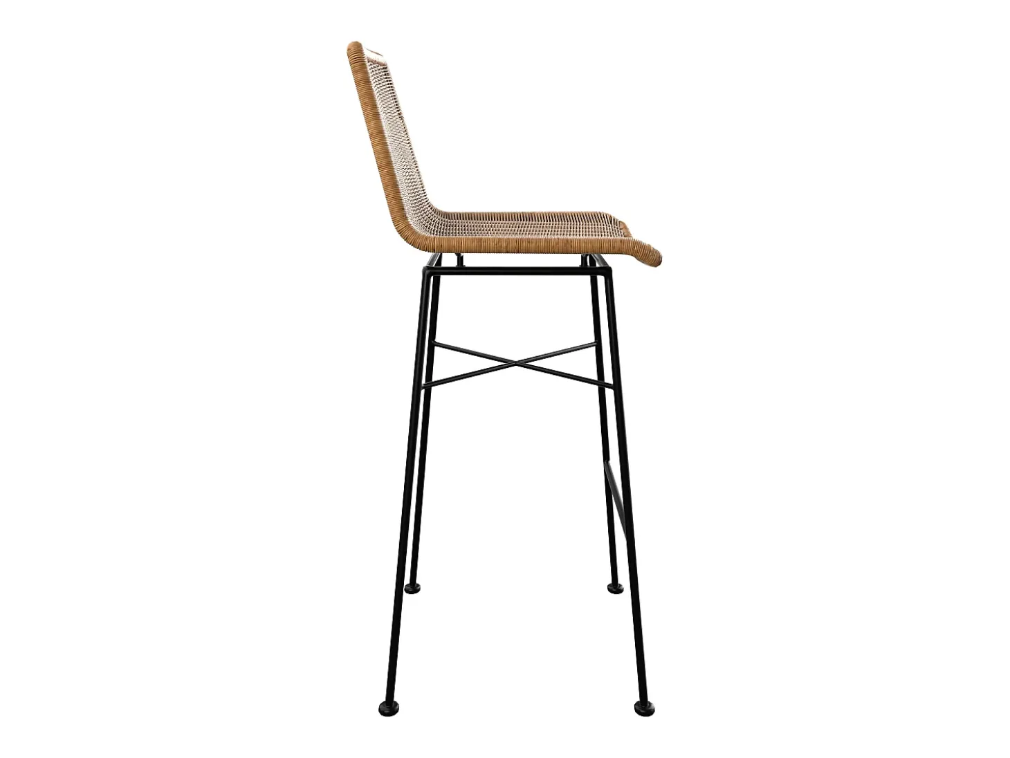 Set de 2 sillas de bar de resina tejida marrón 76 cm - Mandya